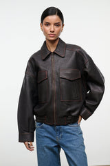 EUGENE LEATHER JACKET | DISTRESSED BROWN