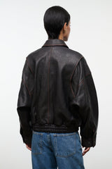 EUGENE LEATHER JACKET | DISTRESSED BROWN