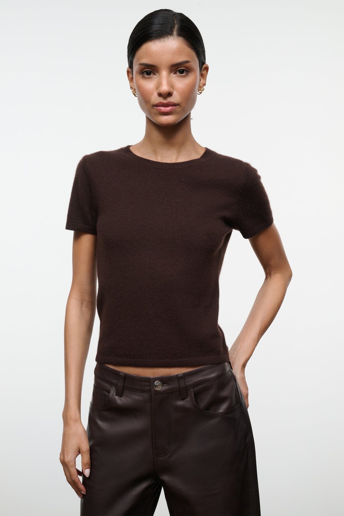 EASY CASHMERE TEE | DARK CHOCOLATE