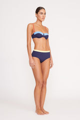 DEVON HIGH RISE BIKINI BOTTOM | NAVY COLORBLOCK